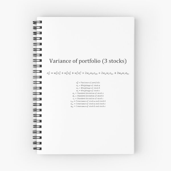 Item preview, Variance of a Portfolio with 3 Stocks (with description) designed and sold by moneyneedly.