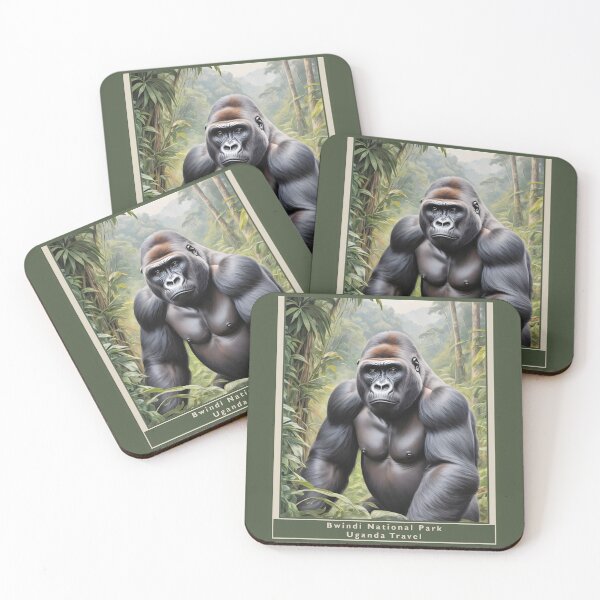 Item preview, Bwindi National Park Uganda 1950 style poster - Gorilla designed and sold by Museum Of Non-Existing Art.