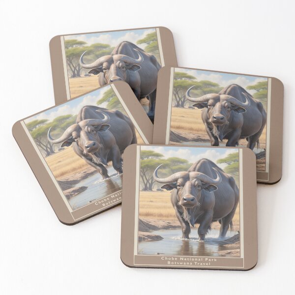 Item preview, Chobe National Park Botswana 1950 style poster - waterbuffalo designed and sold by Museum Of Non-Existing Art.