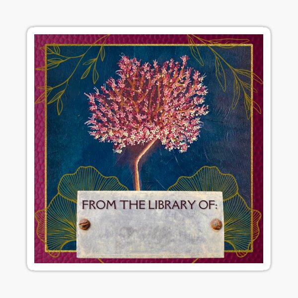 Allium, From The Library Of, Leather-print Frame Sticker