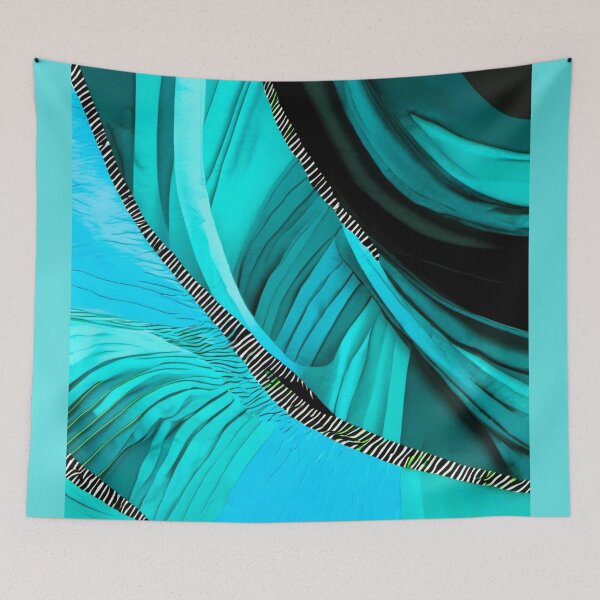 Item preview, black striped green fabric design designed and sold by janjacbu.