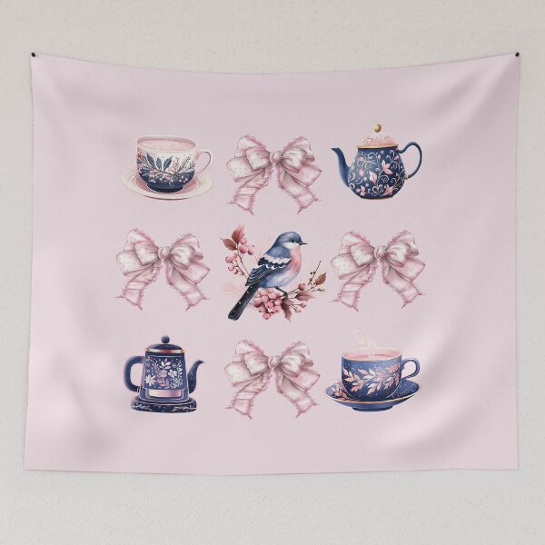 Item preview, Cozy Tea in Coquette Aesthetic Style designed and sold by CozyLightsStore.