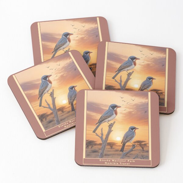 Item preview, Etosha National Park Namibia1950 style poster - Birds designed and sold by Museum Of Non-Existing Art.