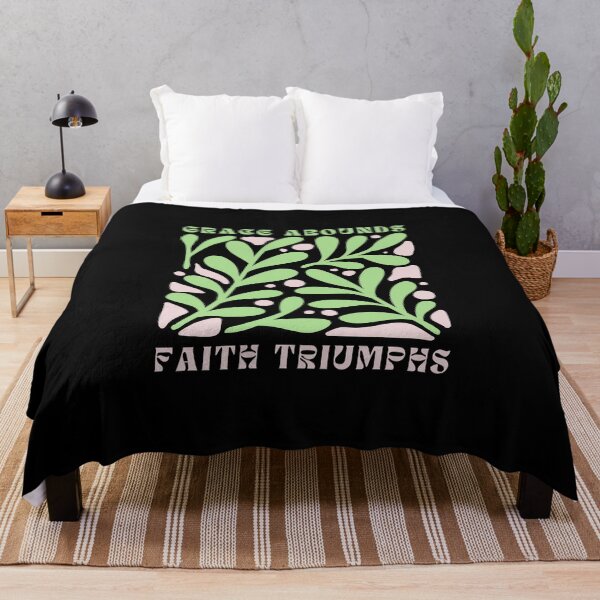 Item preview, Grace Abounds Faith Triumphs, Bible Verse ,Christian Gospel Quotes, Inspirational Boho Christian Woman Design, designed and sold by mattlee20.