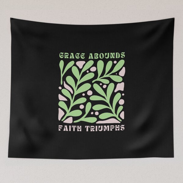 Item preview, Grace Abounds Faith Triumphs, Bible Verse ,Christian Gospel Quotes, Inspirational Boho Christian Woman Design, designed and sold by mattlee20.