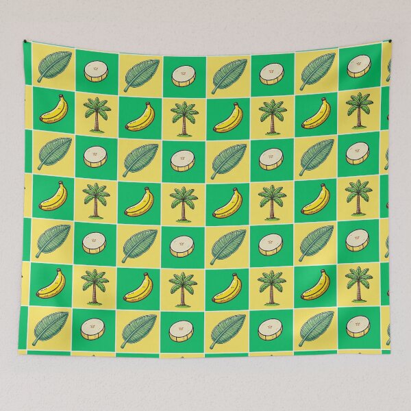 Item preview, Banana Cartoon Checkered Pattern designed and sold by Funny-Banana.