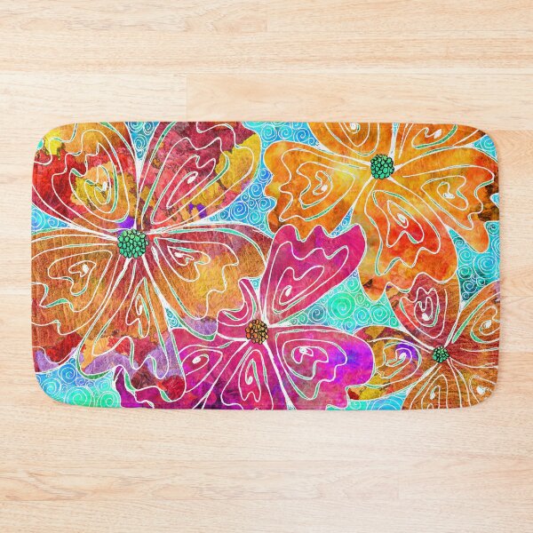 Item preview, Fully Wild Colorful Flowers Tropical Beach Art designed and sold by Sharon Cummings Art.