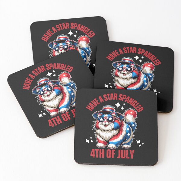 Item preview, Colorful Cat Have A Star Spangled Fourth of July designed and sold by AlienOccupation.
