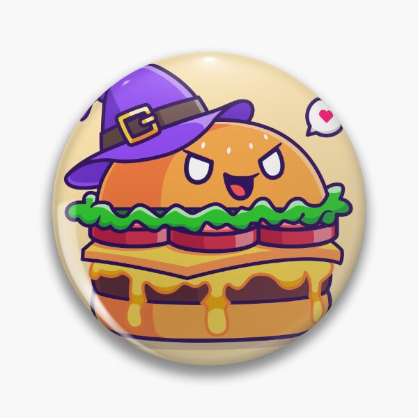 Item preview, "Cute Witch Burger: Adorable Cartoon Vector Icon" designed and sold by hjian8219.