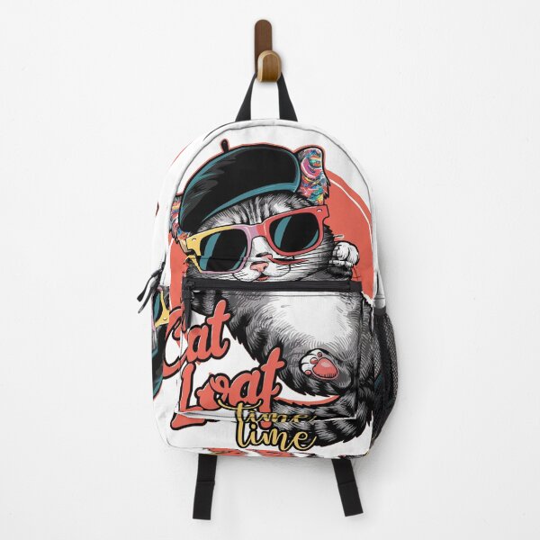 Item preview, Adorable "Cat Loaf Time" Fashion Art – Cute Cat with Beret and Sunglasses designed and sold by asprse.
