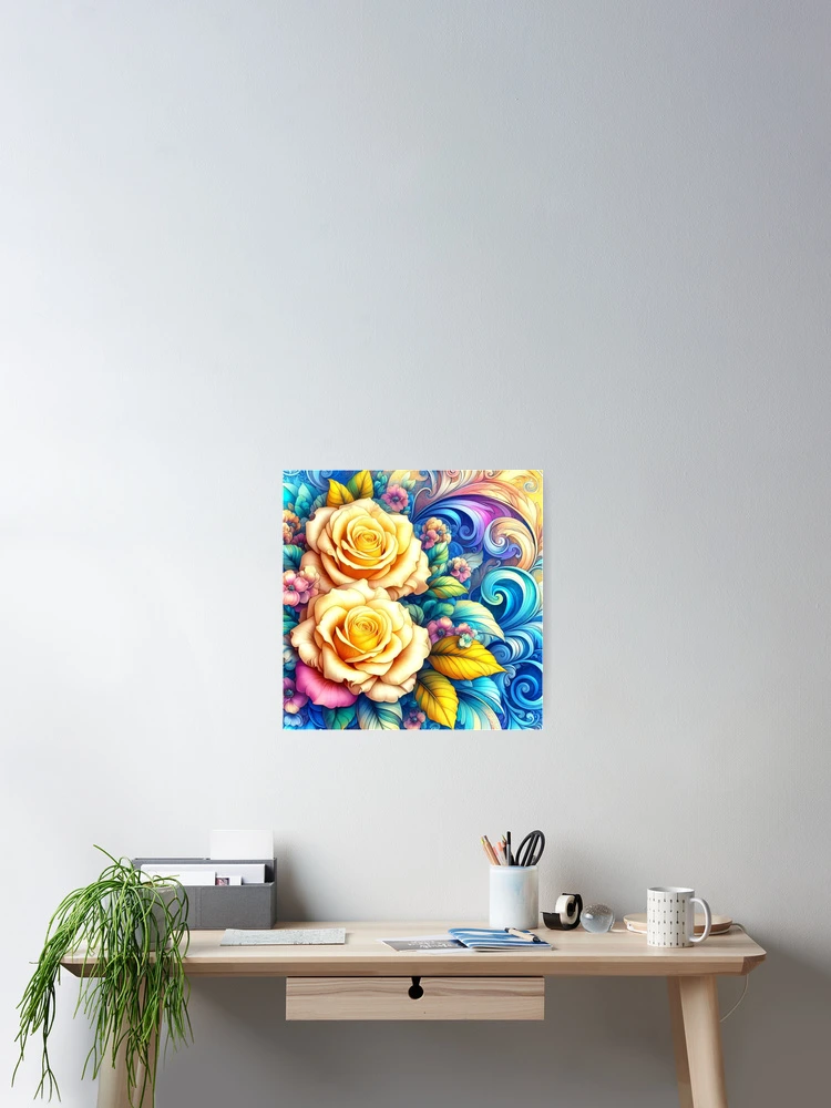 Thumbnail 2 of 3, Poster, Spring Roses designed and sold by connie campbell.