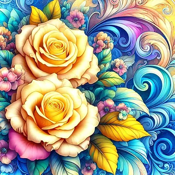 Artwork thumbnail, Spring Roses  by connie campbell