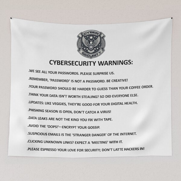 Item preview, CyberSecurity Warnings Funny Stuff designed and sold by SportsT-Shirts.