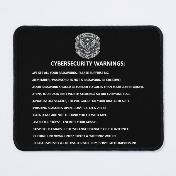 Item preview, CyberSecurity Warnings Funny Stuff designed and sold by SportsT-Shirts.