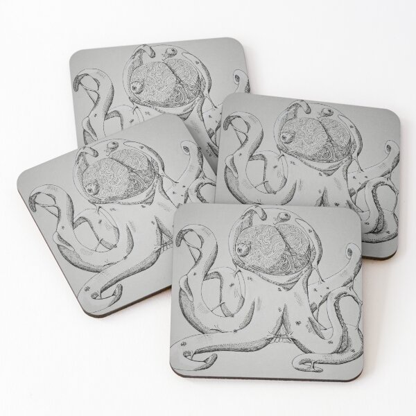 Item preview, Brainy Octopus Black n' White  designed and sold by Bluerabbit4010.
