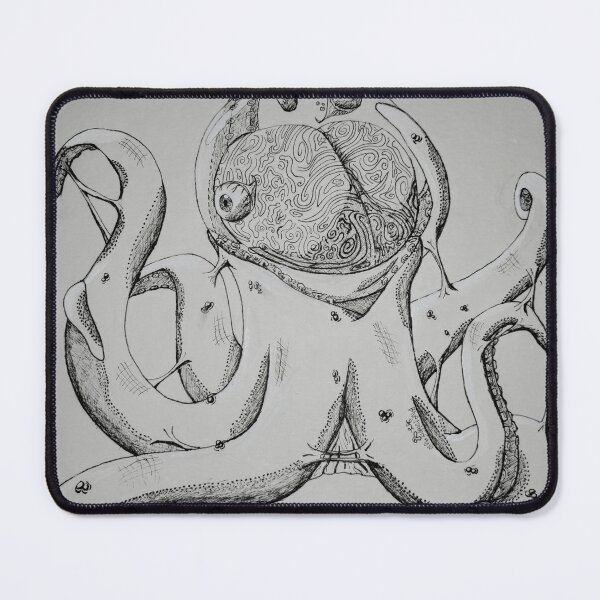 Item preview, Brainy Octopus Black n' White  designed and sold by Bluerabbit4010.