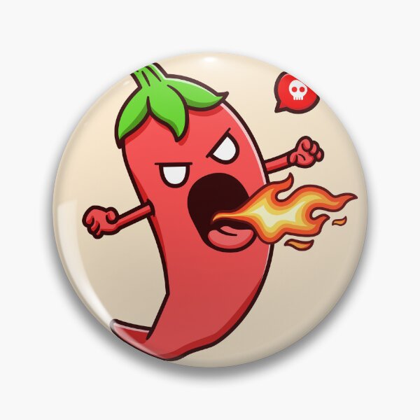 Item preview, "Cute Chili Monster with Fire: Adorable Spicy Cartoon Vector Icon" designed and sold by hjian8219.