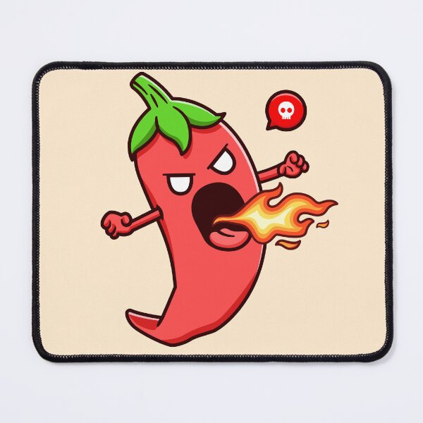 Item preview, "Cute Chili Monster with Fire: Adorable Spicy Cartoon Vector Icon" designed and sold by hjian8219.