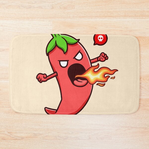 Item preview, "Cute Chili Monster with Fire: Adorable Spicy Cartoon Vector Icon" designed and sold by hjian8219.