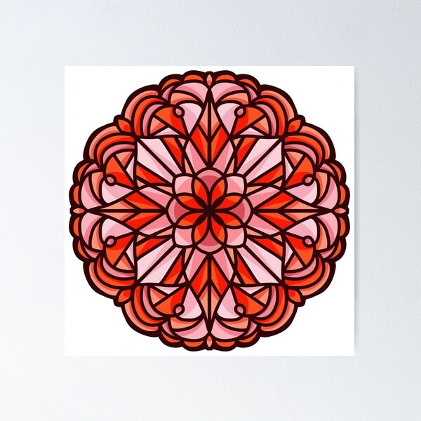 Item preview, Retro Geometric Orange Pink Floral designed and sold by Stephanie McRae.