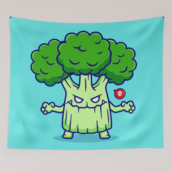 Item preview, "Cute Broccoli Monster: Adorable Halloween Cartoon Vector Icon" designed and sold by hjian8219.