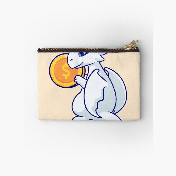 Item preview, "Cute White Dragon Holding Gold Coin: Adorable Finance Cartoon Vector Icon" designed and sold by hjian8219.