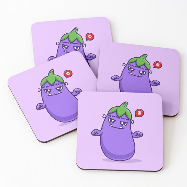 Item preview, "Cute Eggplant Frankenstein: Adorable Halloween Cartoon Vector Icon" designed and sold by hjian8219.