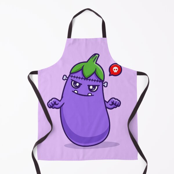 Item preview, "Cute Eggplant Frankenstein: Adorable Halloween Cartoon Vector Icon" designed and sold by hjian8219.