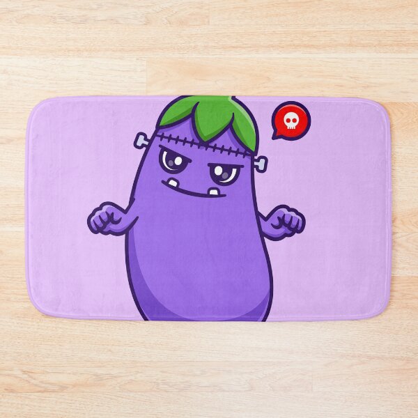 Item preview, "Cute Eggplant Frankenstein: Adorable Halloween Cartoon Vector Icon" designed and sold by hjian8219.