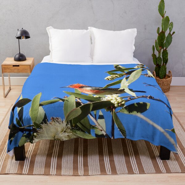 Item preview, Scarlet Honeyeater enjoying flowers at Arkarra Lagoons designed and sold by Mark Grimsley.
