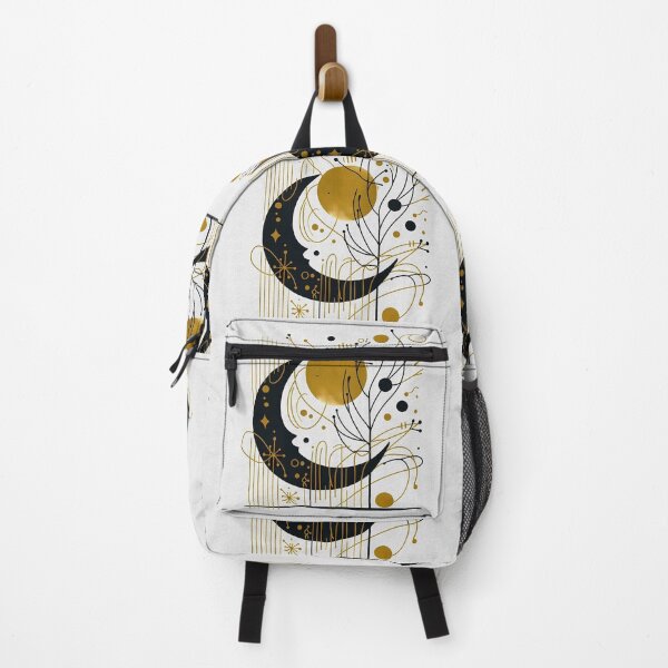 Item preview, Moon, Sun & Trees | Geometric Figures | Linear Art | Gold & Black Minimalist Design | Unique Illustration designed and sold by GOATMATCH.