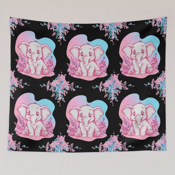 Item preview, Cute Elephant. Little elephant, colorful elephant, elephant drawing designed and sold by ElephantVibes.