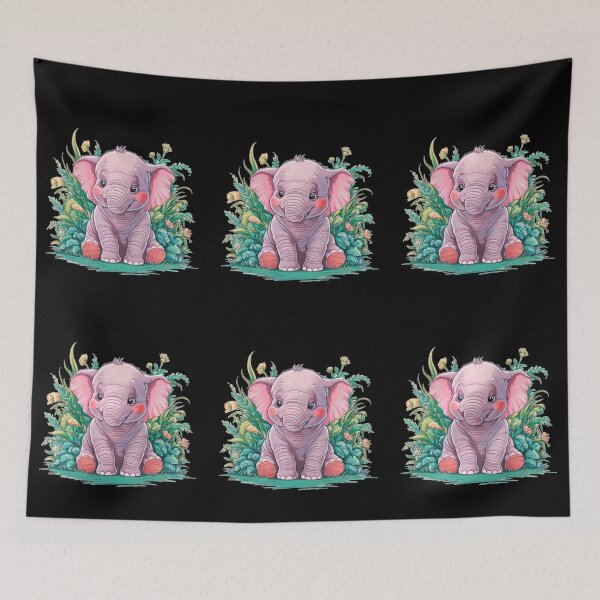 Item preview, Cute Elephant. Little elephant, colorful elephant, elephant drawing designed and sold by ElephantVibes.