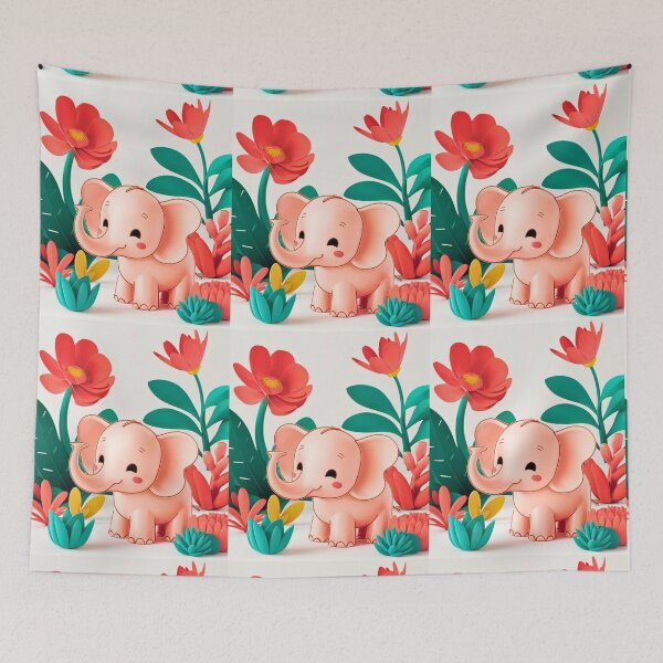 Item preview, Cute Elephant. Little elephant, colorful elephant, elephant drawing designed and sold by ElephantVibes.