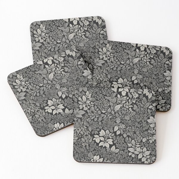 Item preview, Black and Grey Nature Leaves Pattern designed and sold by Ninjakandy.