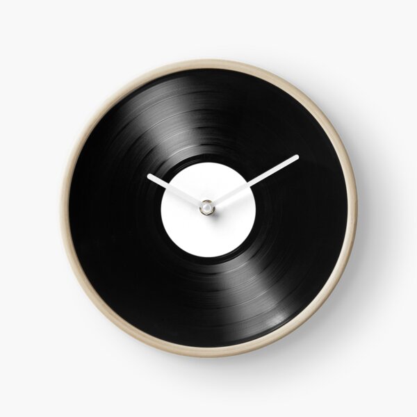 Record Vinyl White Label Clock