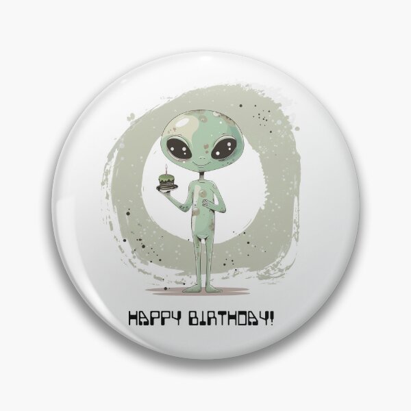 Item preview, Birthday Alien Holding a Birthday Cake  -  Happy Birthday! designed and sold by wotsthis.