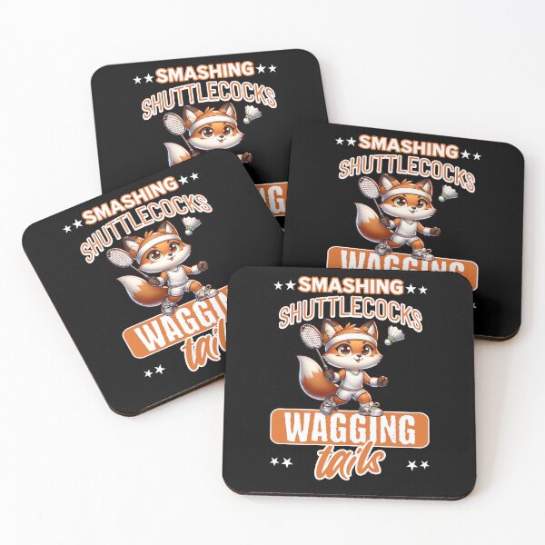 Item preview, Smashing shuttlecocks, wagging tails Badminton Smash designed and sold by InkKiai.