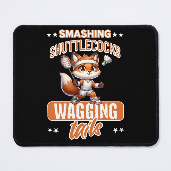 Item preview, Smashing shuttlecocks, wagging tails Badminton Smash designed and sold by InkKiai.