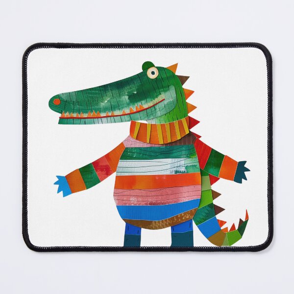 Item preview, Signore Crocodile - Kid’s Collage Art designed and sold by LittleDreamsCo.