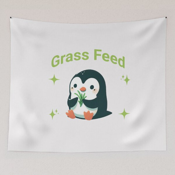 Item preview, grass feed Penguin designed and sold by LemuellTrends.