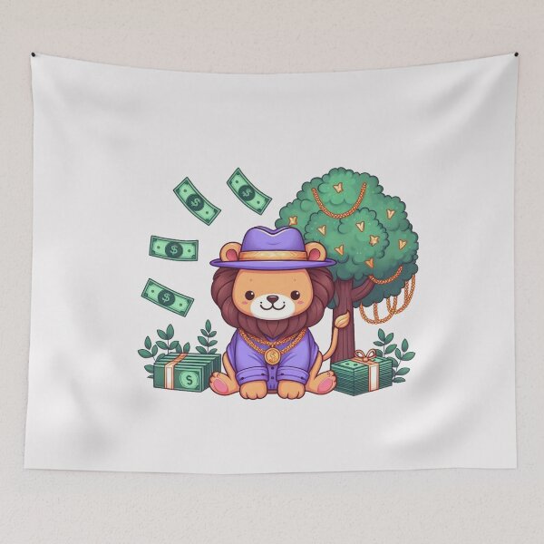 Aperçu de l'œuvre Lion arbre dollar créée et vendue par LemuellTrends.