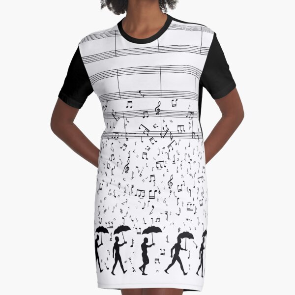 Singing in the Raaaain Graphic T-Shirt Dress
