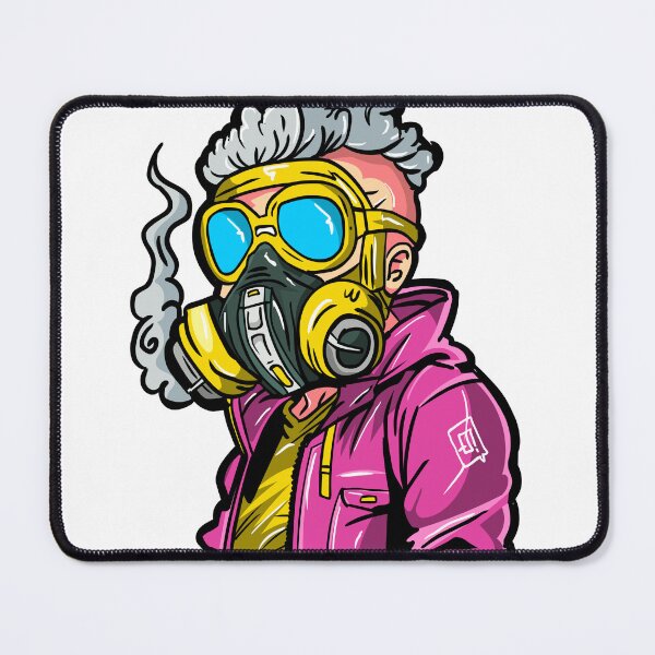 Item preview, Cyberpunk cartoon character in gas mask designed and sold by eviltorn.