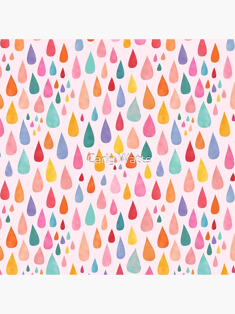 Rainbow Raindrops Greeting Card By Carlywatts Redbubble