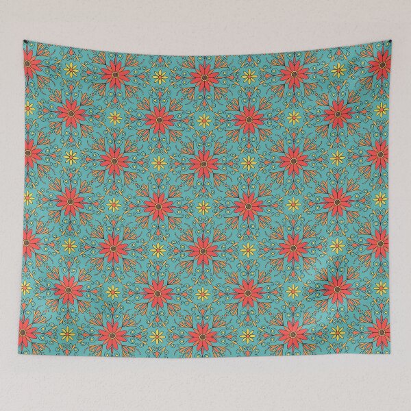 Item preview, Motivo de azulejos florales de Andalucía en rojo. designed and sold by MarySchwindt.