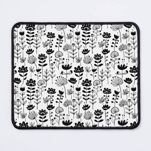 Item preview, Weird flower black and white seamless pattern designed and sold by SorryCatPlay.