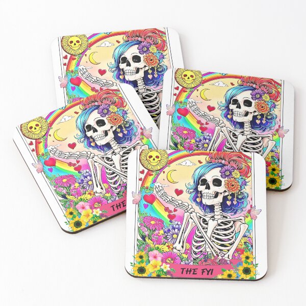 Item preview, Skeleton Tarot with Sun and Flowers,Whimsical Tarot: Skeleton and Sun, Mystical Tarot Card with Skeleton and Sun designed and sold by RETRO REVIVAL.