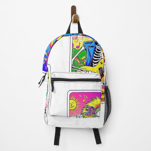 Item preview, Rocking Skeleton in Psychedelic Wonderland Colorful Skeleton Jamming with Nature Vibrant Skeleton Rocking to the Rainbow designed and sold by RETRO REVIVAL.