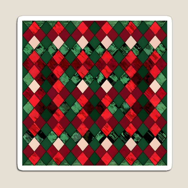 Item preview, Argyle: Maroon and forest green patterns designed and sold by BlackCatspet1.